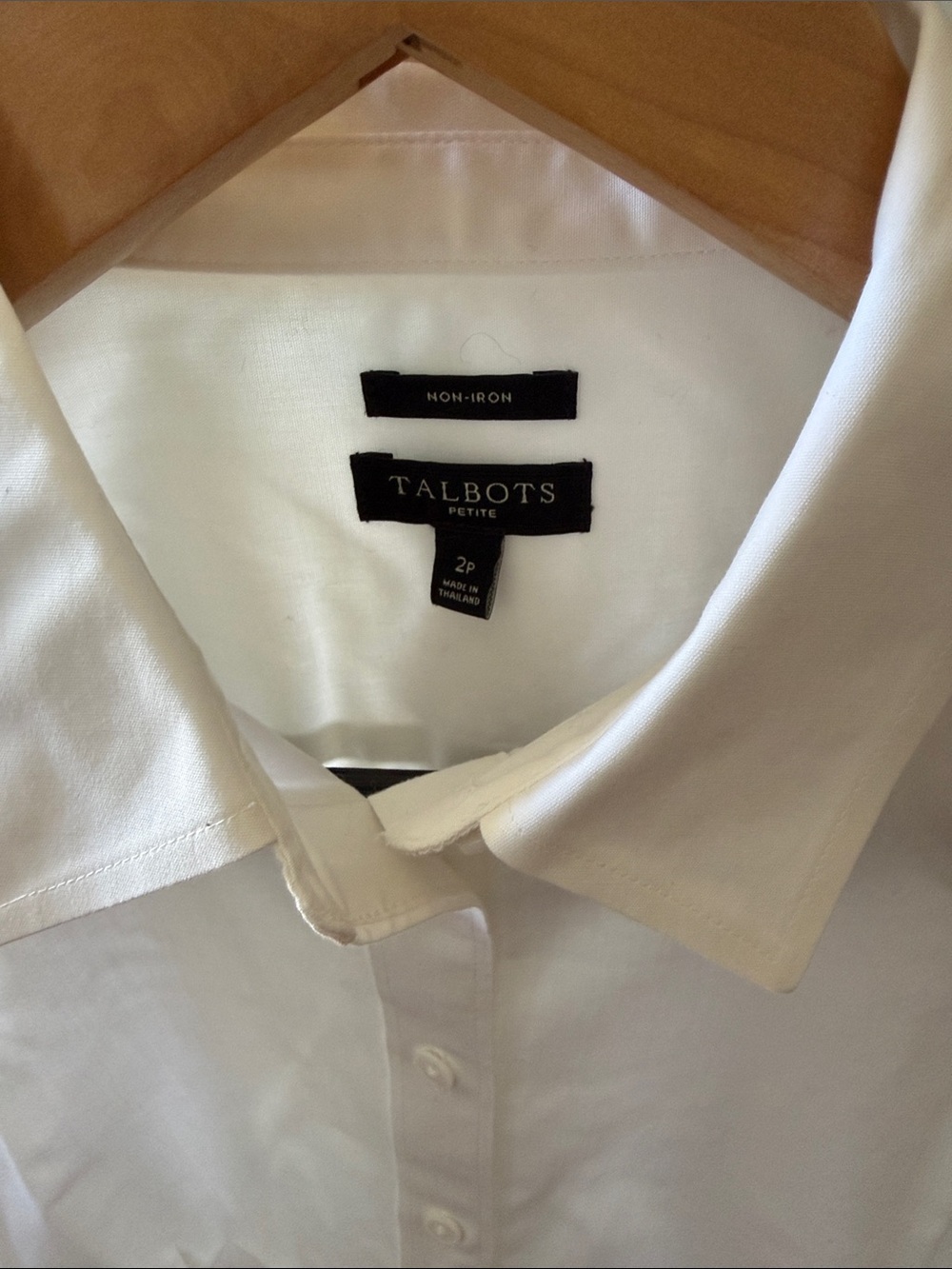 Talbots White Petite Non-Iron Button-Down Dress Shirt